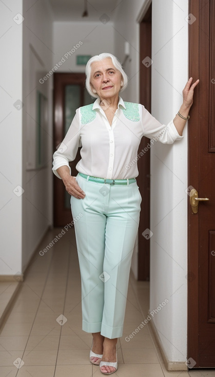 Greek elderly female with  white hair