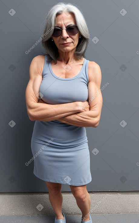 Italian 45 years female with  gray hair