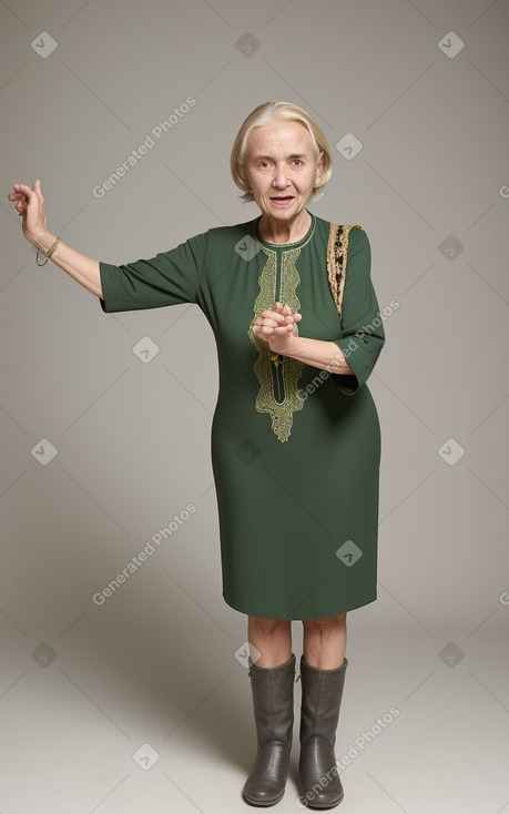 Malian elderly female with  blonde hair