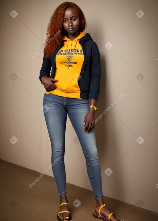 Ugandan young adult female with  ginger hair