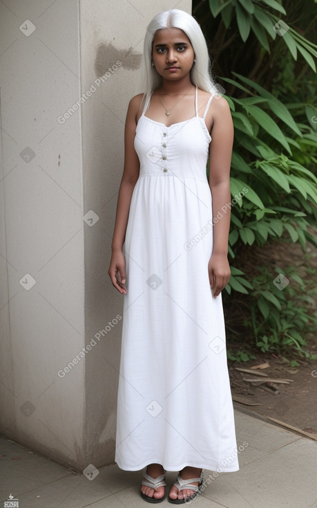 Sri lankan young adult female with  white hair