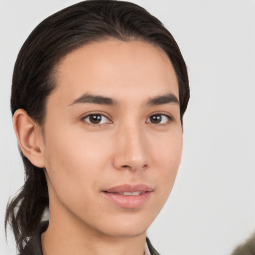 Neutral white young-adult male with medium  brown hair and brown eyes