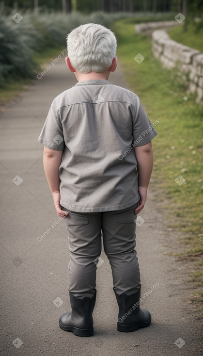 Latvian child boy with  gray hair