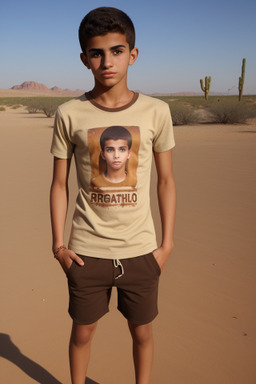 Libyan teenager boy with  brown hair