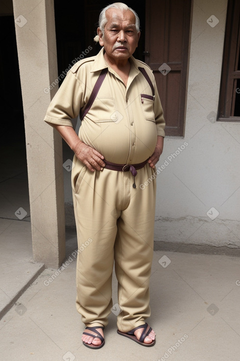 Nepalese elderly male with  blonde hair