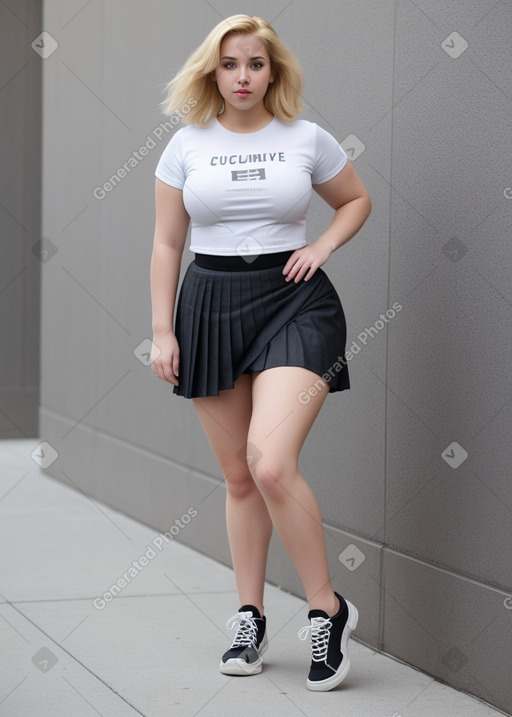 Caucasian adult female with  blonde hair