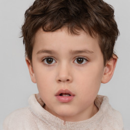 Neutral white child male with short  brown hair and brown eyes