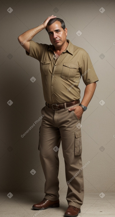 Cuban middle-aged male with  brown hair