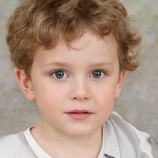 Neutral white child male with short  brown hair and grey eyes