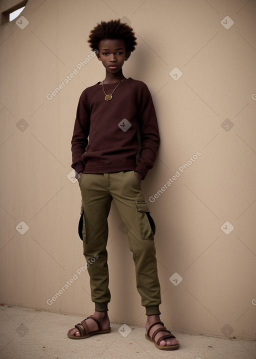 African teenager boy with  ginger hair