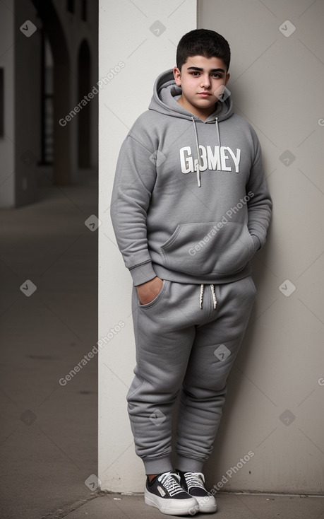 Armenian teenager boy with  gray hair