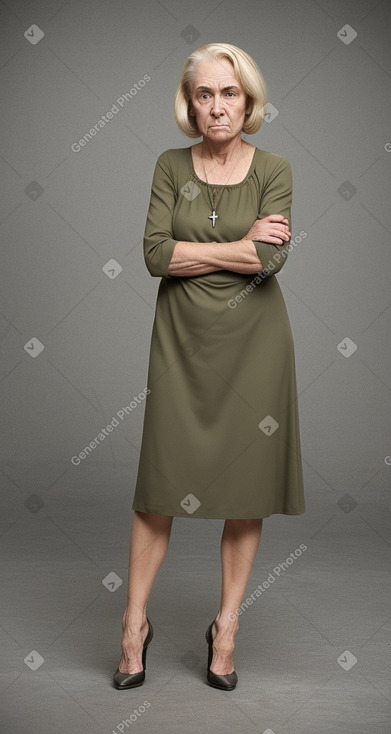 Caucasian elderly female with  blonde hair