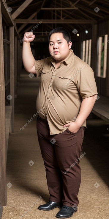 Vietnamese young adult male with  brown hair