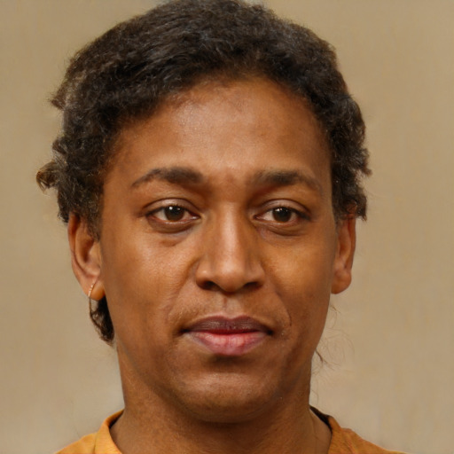 Neutral latino adult male with short  brown hair and brown eyes