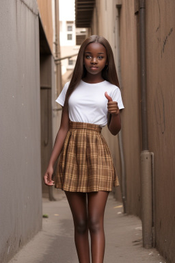 Tanzanian teenager girl with  brown hair