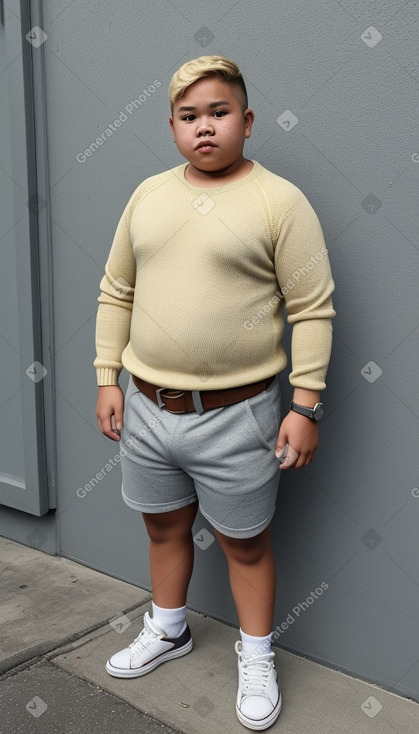 Indonesian teenager boy with  blonde hair