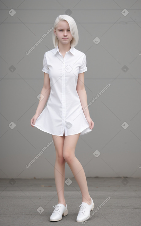 Latvian teenager girl with  white hair