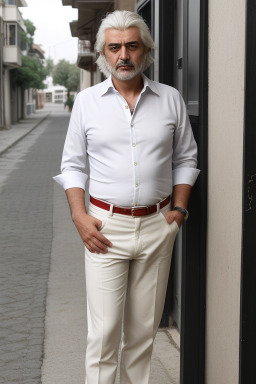 Turkish middle-aged male with  white hair