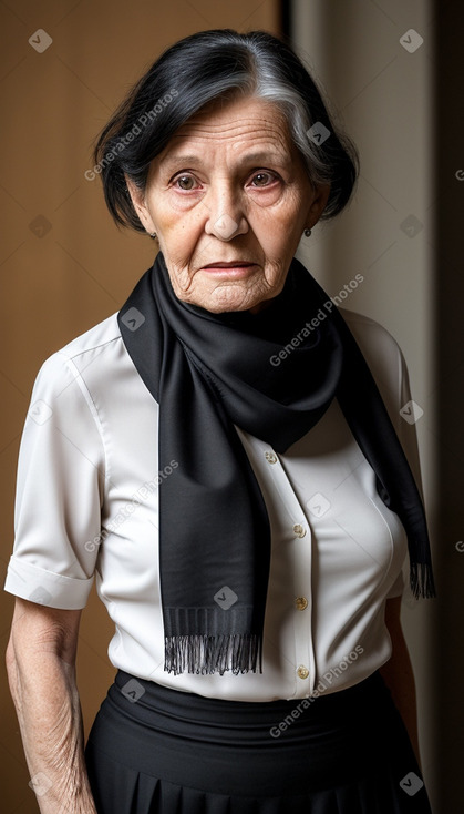 Belgian elderly female with  black hair