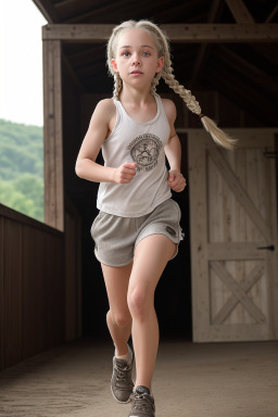 Caucasian child female with  white hair