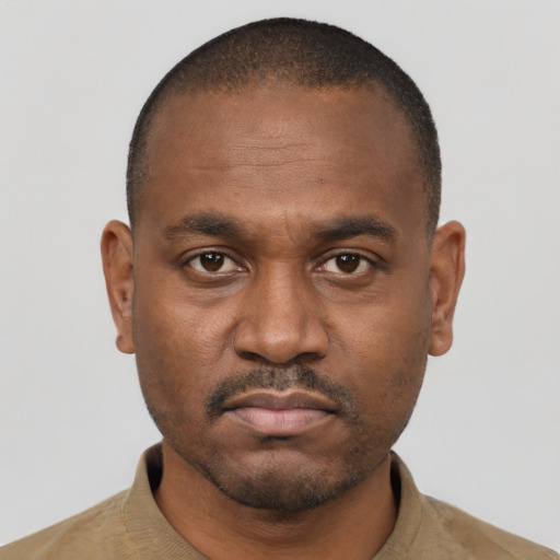 Neutral latino young-adult male with short  brown hair and brown eyes