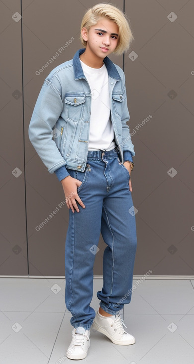 Kuwaiti teenager boy with  blonde hair