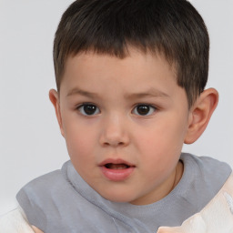 Neutral white child male with short  brown hair and brown eyes