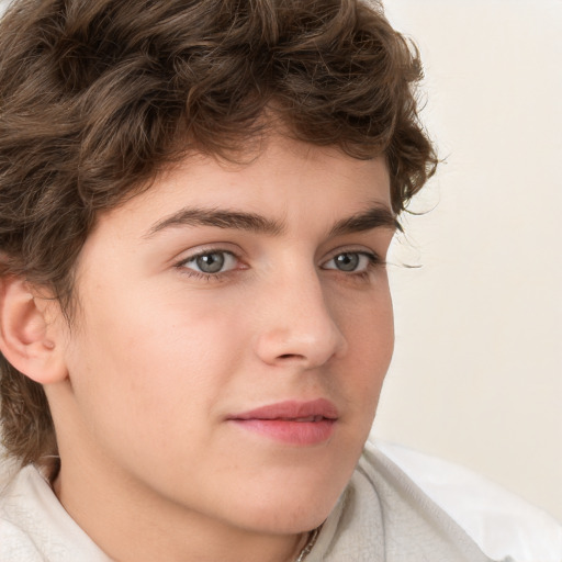 Neutral white young-adult male with medium  brown hair and brown eyes