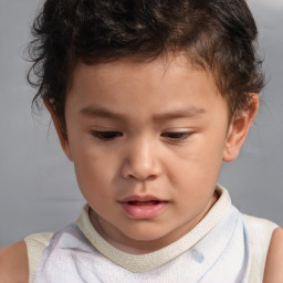 Neutral white child male with short  brown hair and brown eyes