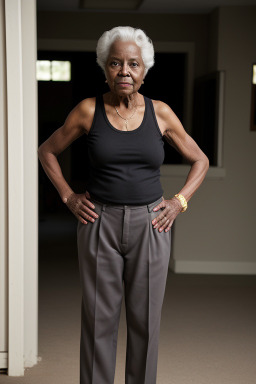 African american elderly female with  black hair