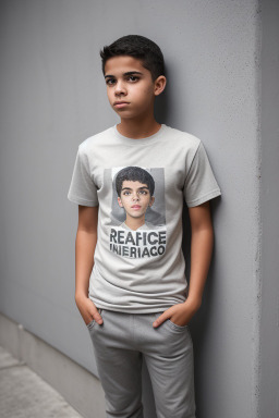 Puerto rican teenager boy with  gray hair