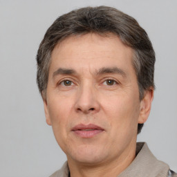 Neutral white adult male with short  brown hair and brown eyes