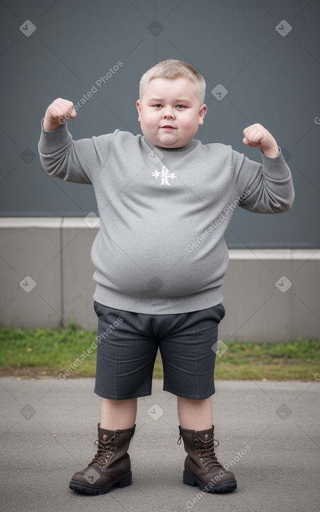 Lithuanian child boy with  gray hair