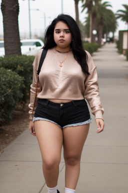 Hispanic teenager girl with  black hair