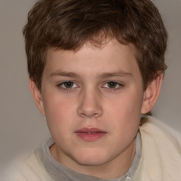 Neutral white child male with short  brown hair and brown eyes