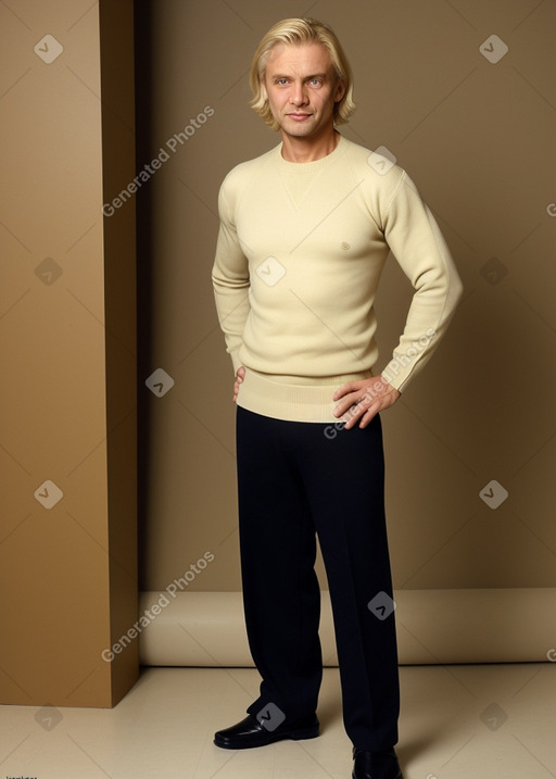 Ukrainian 45 years male with  blonde hair