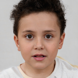 Neutral white child male with short  brown hair and brown eyes