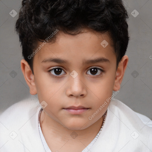 Neutral white child male with short  brown hair and brown eyes