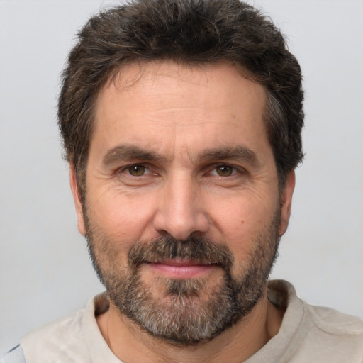 Neutral white adult male with short  brown hair and brown eyes