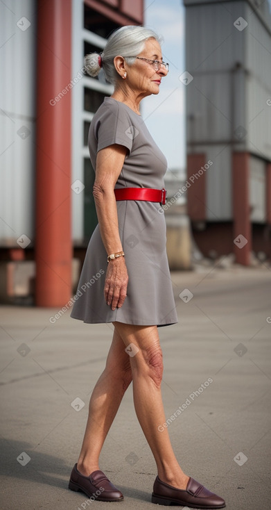 Elderly female with  gray hair