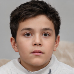 Neutral white child male with short  brown hair and brown eyes