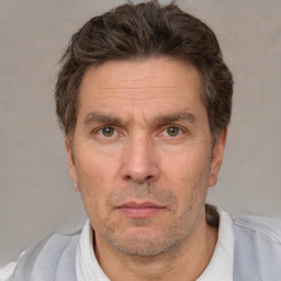 Neutral white adult male with short  brown hair and brown eyes