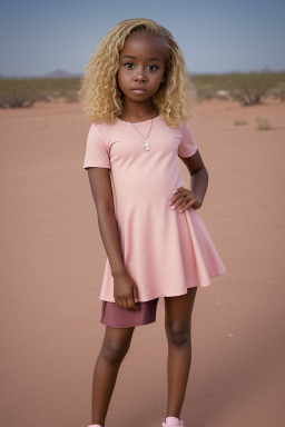 African american child female with  blonde hair