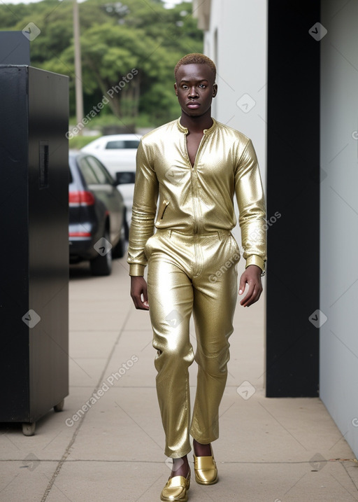 Ghanaian adult male with  blonde hair