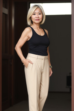 Thai middle-aged female with  blonde hair