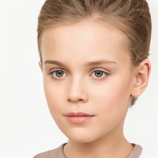 Neutral white young-adult female with short  brown hair and brown eyes