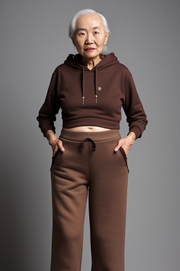 Taiwanese elderly female with  brown hair