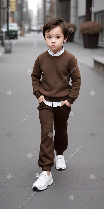 Chinese child male with  brown hair