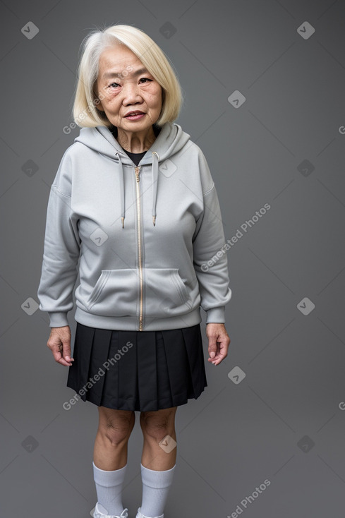 Vietnamese elderly female with  blonde hair