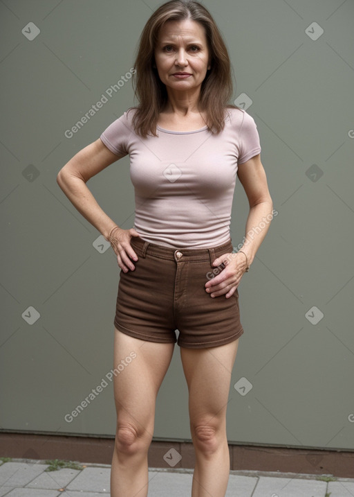 Belarusian middle-aged female with  brown hair